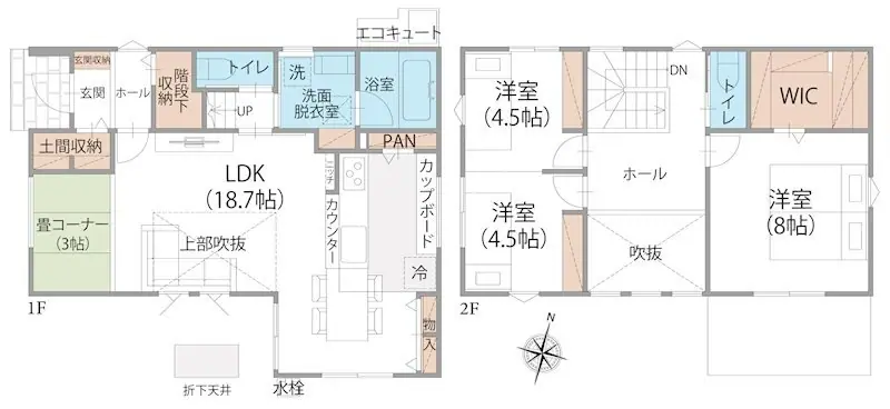 福岡市南区長住4丁目 新築戸建（全2棟） 間取り図