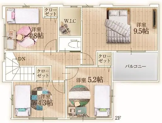 古賀市千鳥6丁目 新築戸建（全3棟） 間取り図