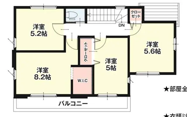 福岡市東区八田3丁目 新築戸建（全5棟） 間取り図