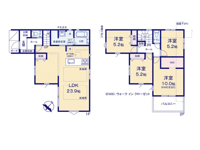 福岡市南区三宅2丁目 新築戸建 間取り図