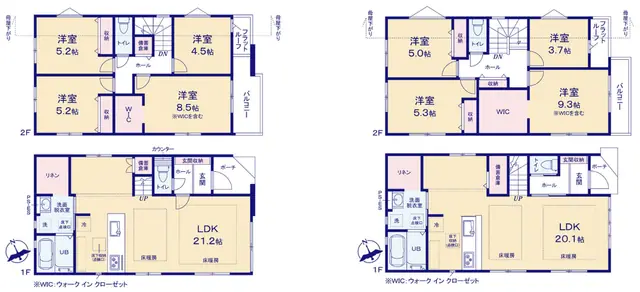 福岡市南区屋形原1丁目 新築戸建（全2棟） 間取り図