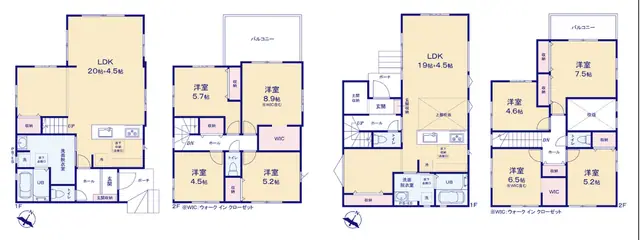 福岡市南区警弥郷3丁目 新築戸建（全2棟） 間取り図