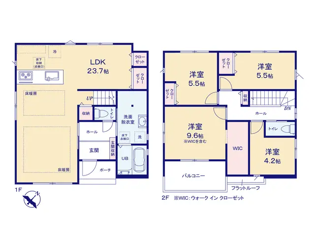福岡市南区野多目5丁目 新築戸建 間取り図
