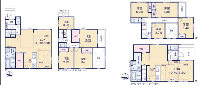 福岡市南区長丘2丁目 新築戸建（全2棟） 間取り図