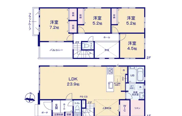 福岡市南区鶴田2丁目 新築戸建 間取り図