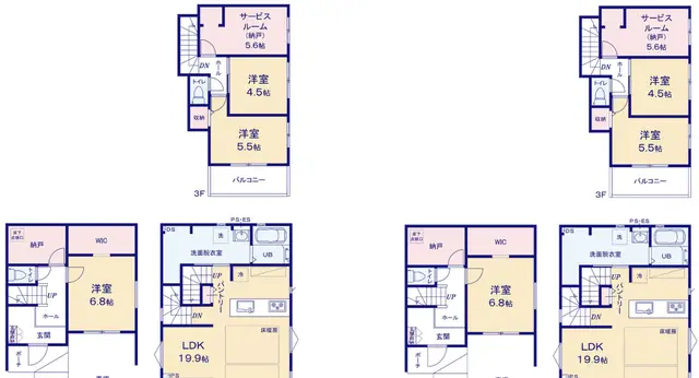 福岡市博多区光丘町3丁目 新築戸建（全2棟） 間取り図