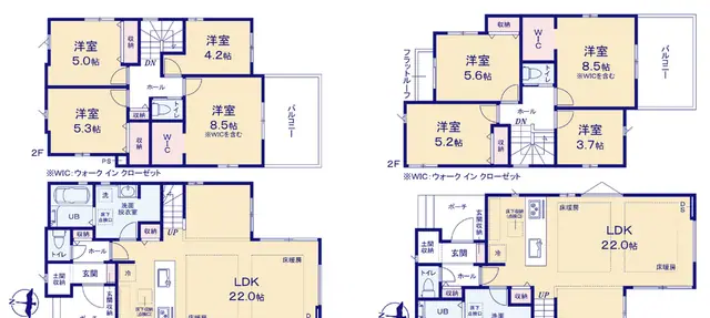 福岡市城南区樋井川7丁目 新築戸建（全2棟） 間取り図