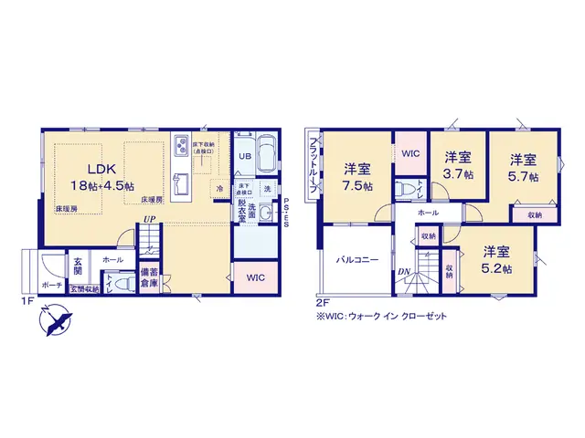 福岡市早良区次郎丸3丁目 新築戸建（全2棟） 間取り図