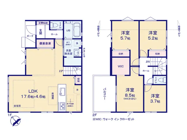 福岡市早良区次郎丸3丁目 新築戸建（全2棟） 間取り図