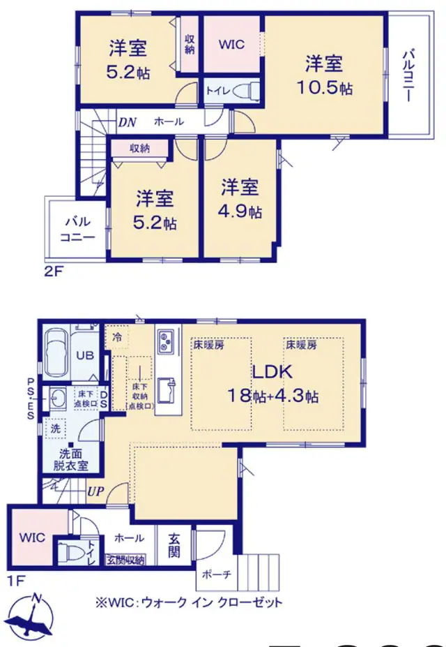 福岡市早良区飯倉3丁目 新築戸建（全2棟） 間取り図