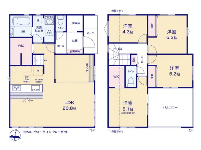 糟屋郡須恵町須恵字イムタ 新築戸建 間取り図