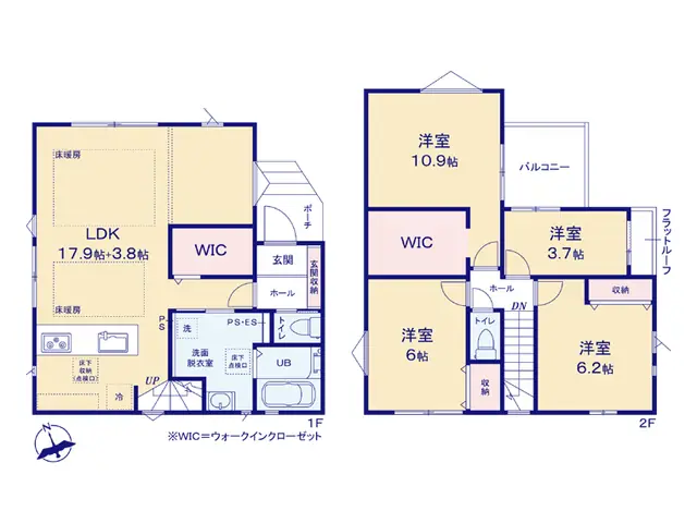 福岡市南区皿山3丁目 新築戸建（全2棟） 間取り図
