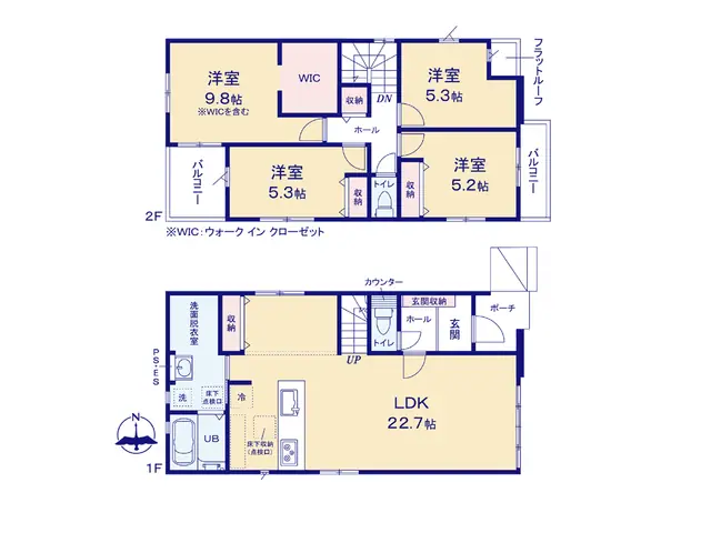 筑紫野市二日市北6丁目 新築戸建（全2棟） 間取り図