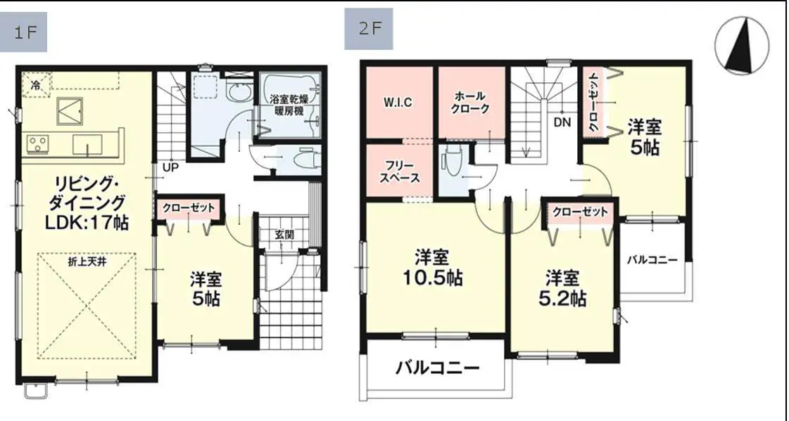 大野城市乙金東1丁目 新築戸建（全2棟） 間取り図