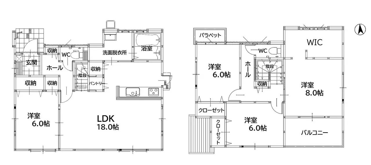 田川市宮尾町 新築戸建 間取り図