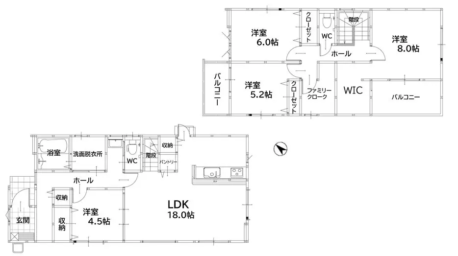 桂川町豆田 新築戸建 間取り図