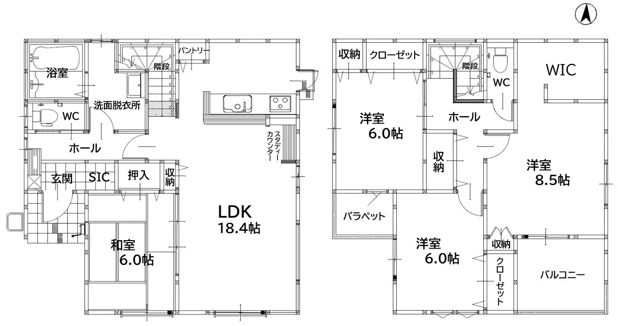 桂川町土居 新築戸建 間取り図