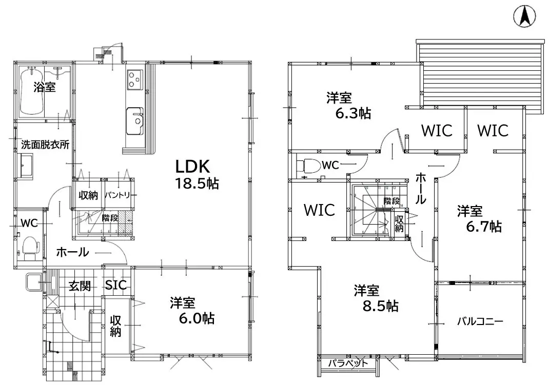桂川町土居 新築戸建 間取り図