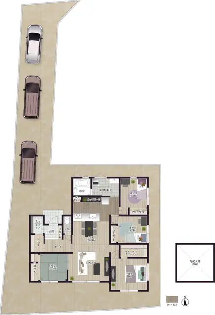八女市本村 新築戸建 間取り図