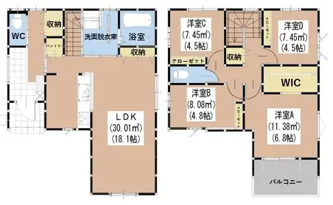 福岡市早良区内野5丁目 新築戸建 間取り図