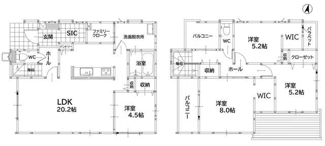 田川市奈良 新築戸建 間取り図