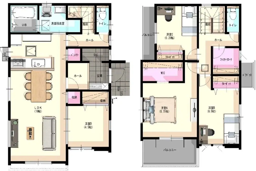 福津市津屋崎7丁目 新築戸建 間取り図