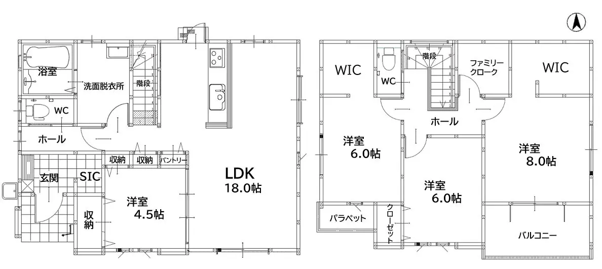 飯塚市綱分 新築戸建 間取り図
