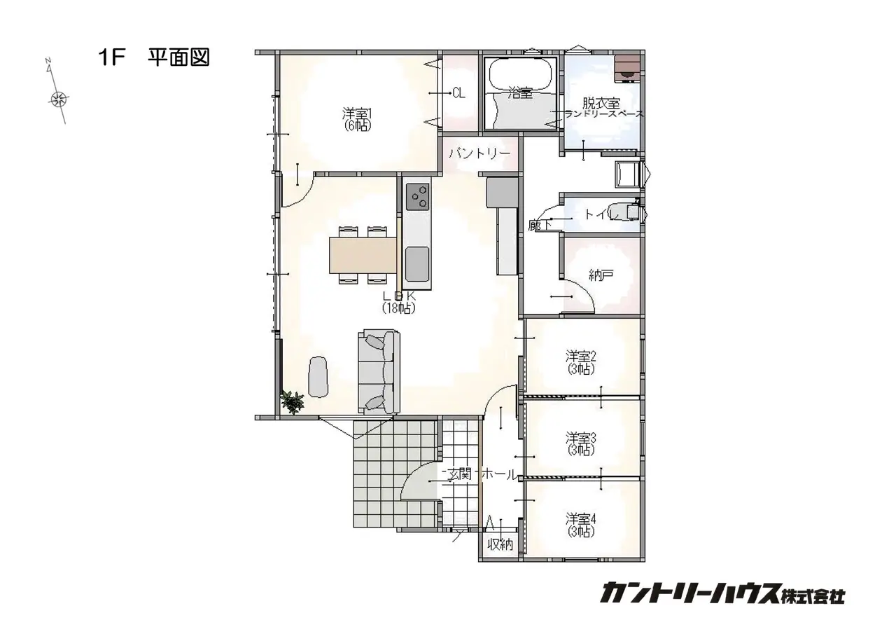 久留米市上津町 新築戸建 間取り図