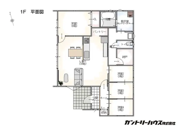 久留米市上津町 新築戸建 間取り図