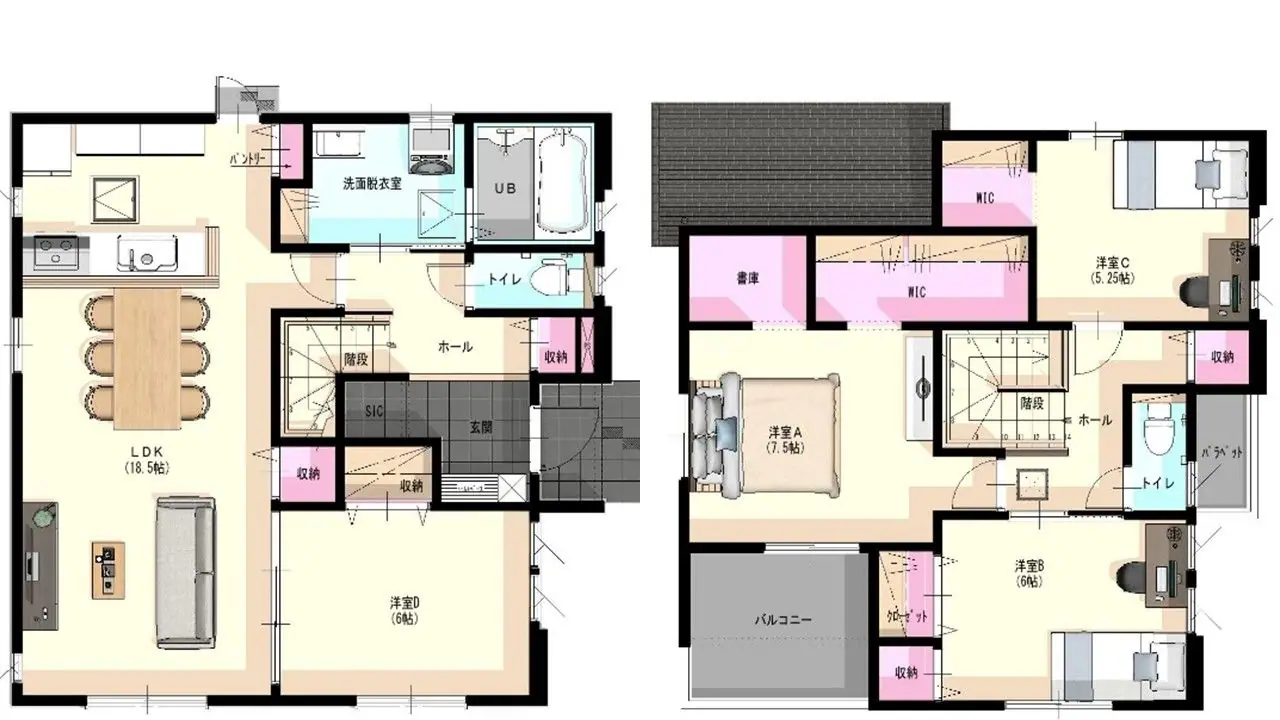 福津市津屋崎7丁目 新築戸建 間取り図