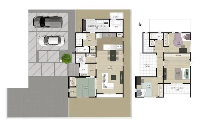 久留米市荒木町白口 新築戸建 間取り図