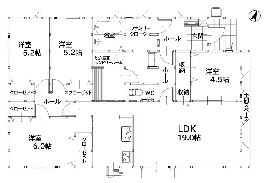 飯塚市楽市 新築戸建 間取り図