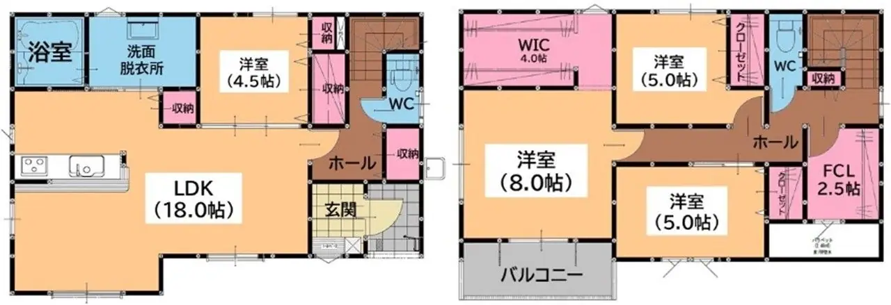 福津市西福間2丁目 新築戸建 間取り図