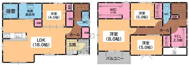 福津市西福間2丁目 新築戸建 間取り図