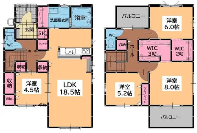 福津市西福間2丁目 新築戸建 間取り図