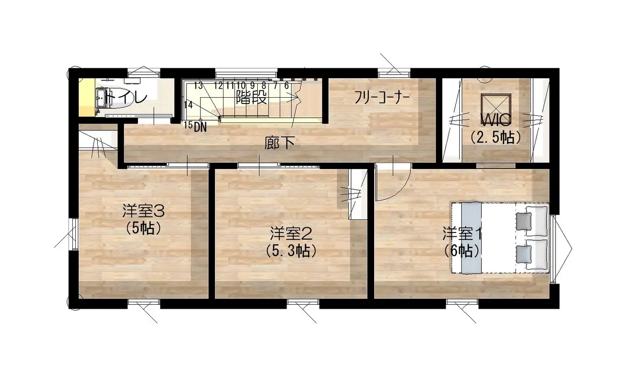 春日市白水ヶ丘2丁目 新築戸建 間取り図
