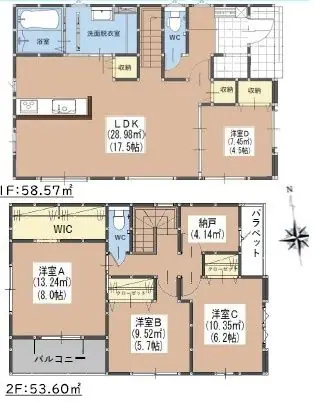 福岡市早良区梅林7丁目 新築戸建 間取り図