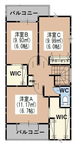 太宰府市水城6丁目 新築戸建 間取り図