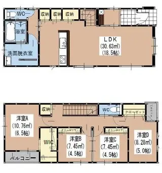 福岡市博多区月隈6丁目 新築戸建 間取り図