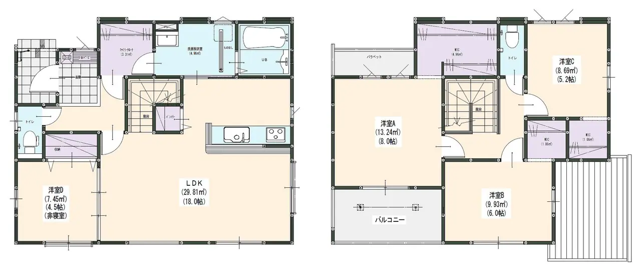 那珂川市後野3丁目 新築戸建 間取り図
