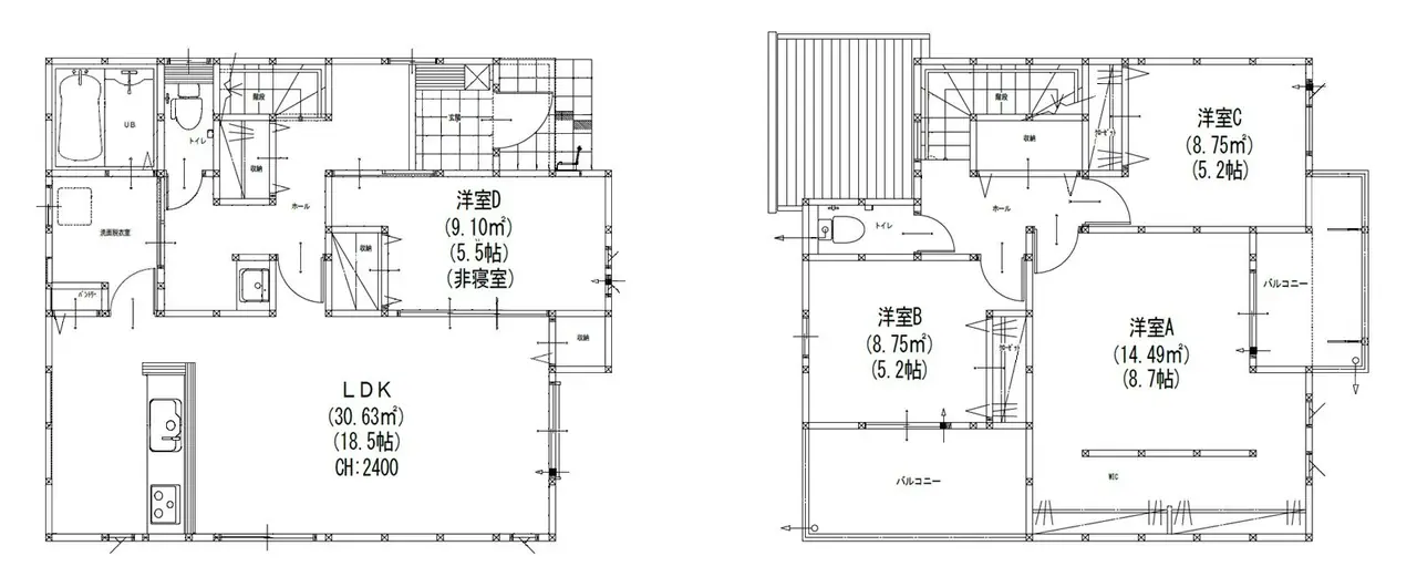 福岡市博多区浦田1丁目 新築戸建 間取り図