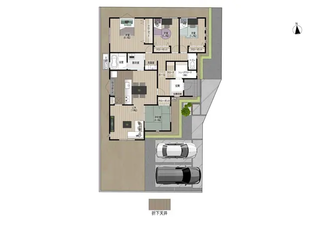 小郡市福童 新築戸建 間取り図