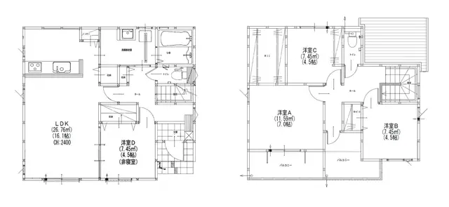 大野城市大城2丁目 新築戸建 間取り図