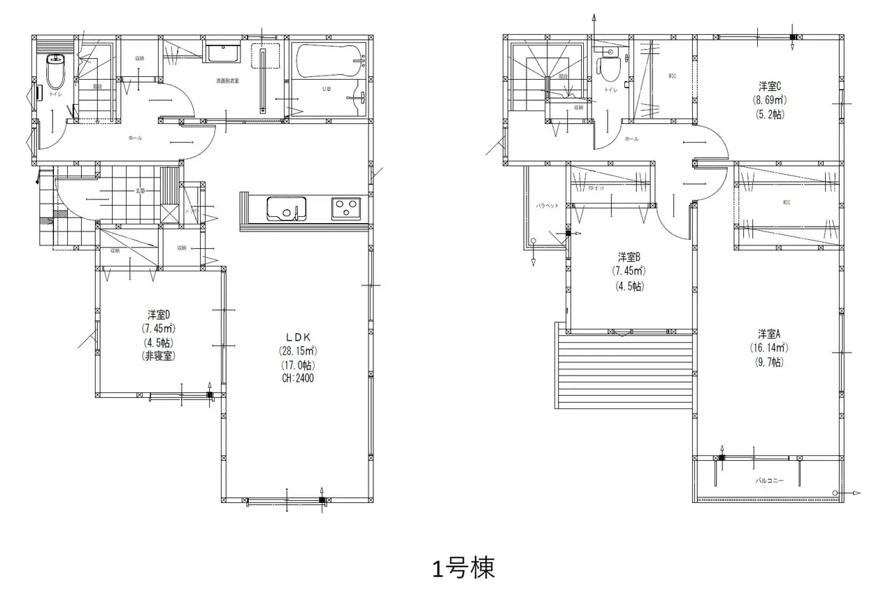 糸島市前原駅南1丁目 新築戸建 間取り図
