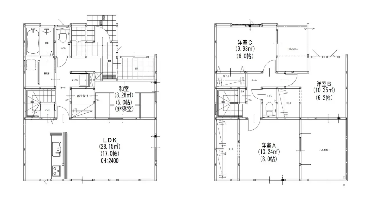 大野城市乙金東3丁目 新築戸建 間取り図