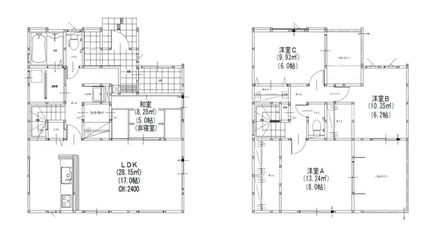 大野城市乙金東3丁目 新築戸建 間取り図