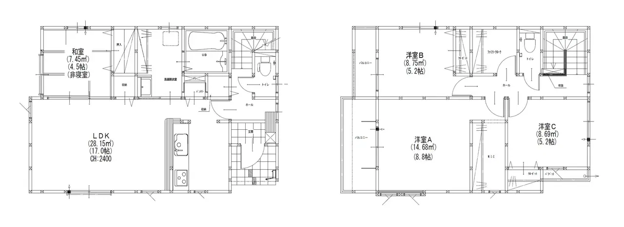 福岡市東区香住ヶ丘5丁目 新築戸建 間取り図