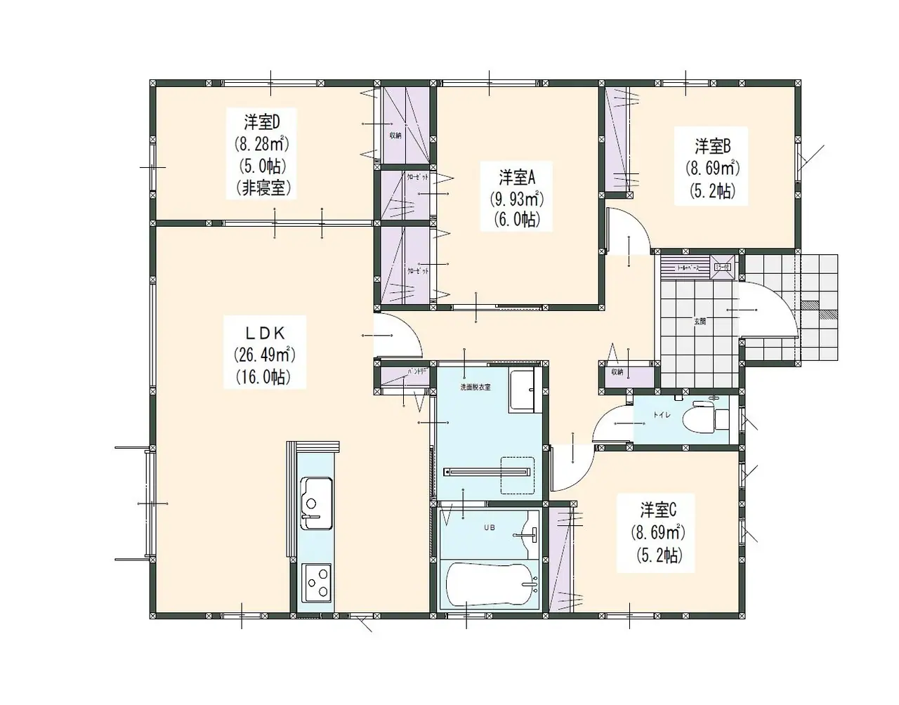 糟屋郡宇美町宇美中央4丁目 新築戸建 間取り図