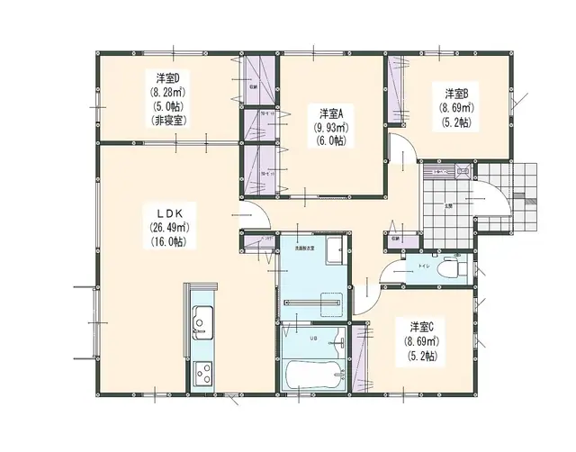 糟屋郡宇美町宇美中央4丁目 新築戸建 間取り図