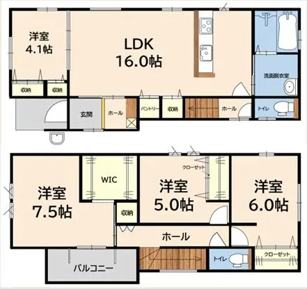 福岡市南区屋形原3丁目 新築戸建 間取り図